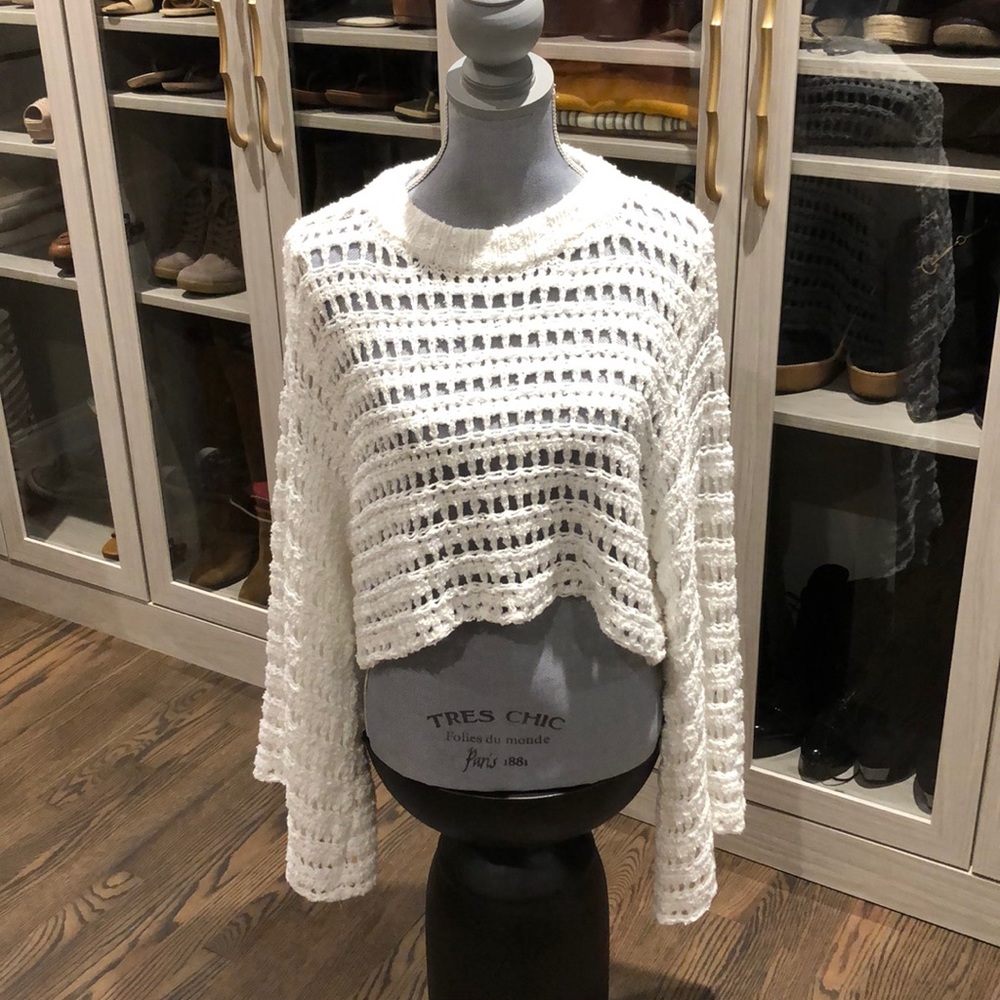 NWOT Free People Women’s Boho White Sweater XS